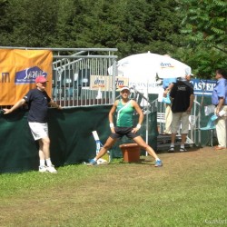 Sybille Bammer beim Warm-up