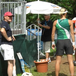 Sybille Bammer beim Warm-up