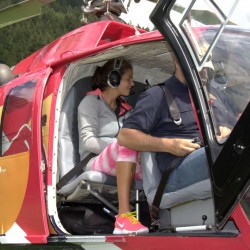 Julia Görges im Red Bull Helikopter