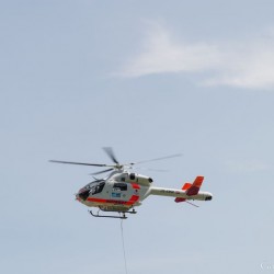 Vorführung des Rettungs-Helikopter