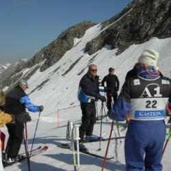 Am Start zum Skirennen
