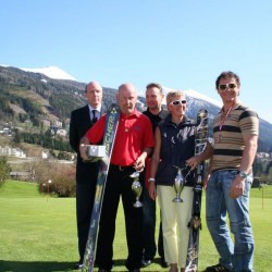 Die Gesamtsieger (Bruttosieger) Titelverteidiger Erich Birngruber vom Golfpark Böhmerwald und Petra Schlechter, GC Zell am See