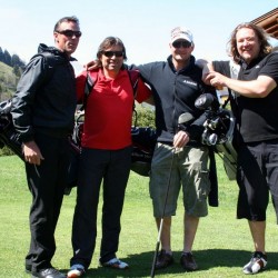 Der Golfsommer ist so nah! Proberunde nach dem Riesentorlauf! Das Fischer-Team: C.Zehentner, G.Weinknecht, G. Streitberger, M.Lengauer