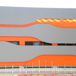 Markante Farbgestaltung der neuen Talstation Stubnerkogelbahn